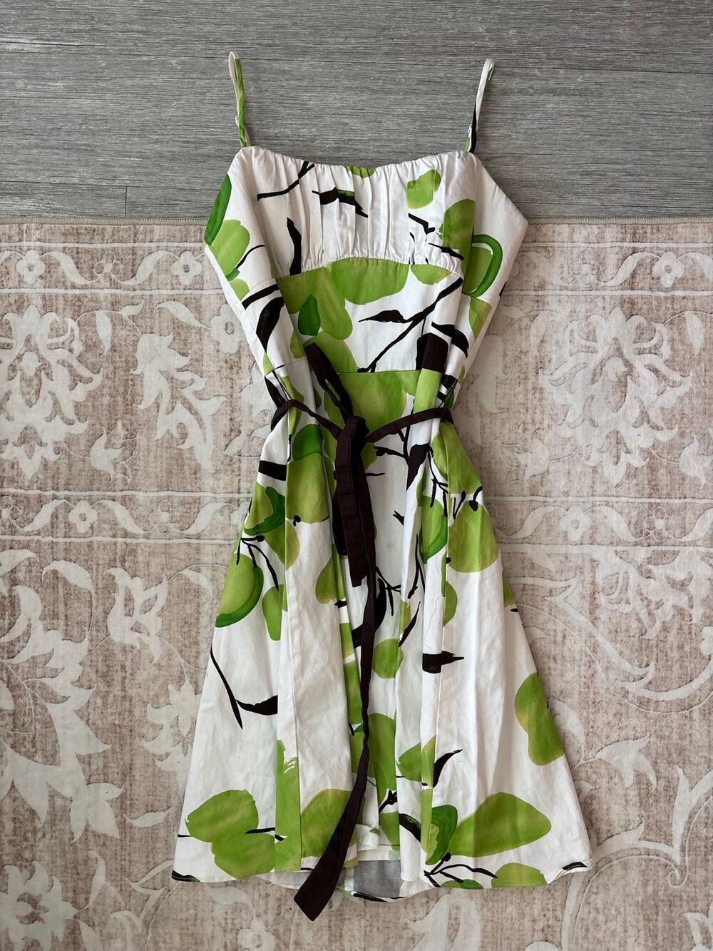 APNY A-Line Green Dress White Floral